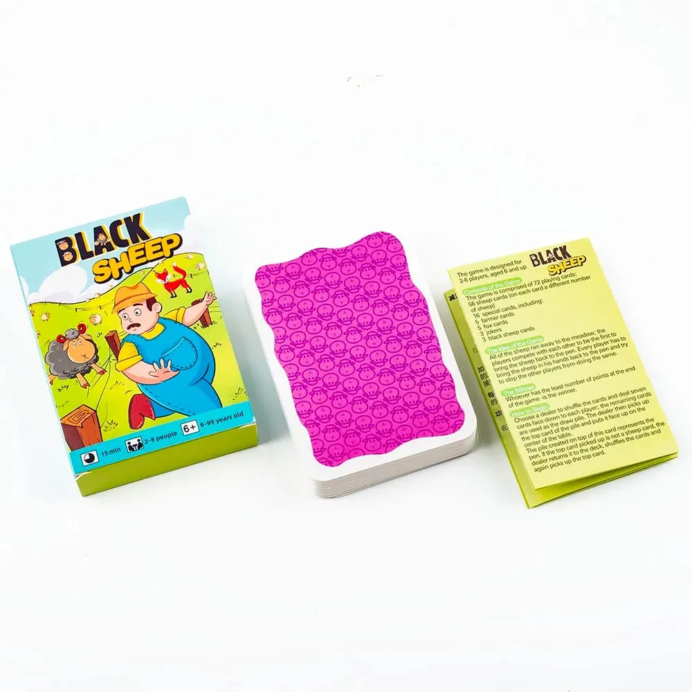 Hot Sale Black Sheep Party Game Cards Interactive Intellectua Board Game Funny Family Friends Party Toy Gift for Kids 10.6*7.5cm