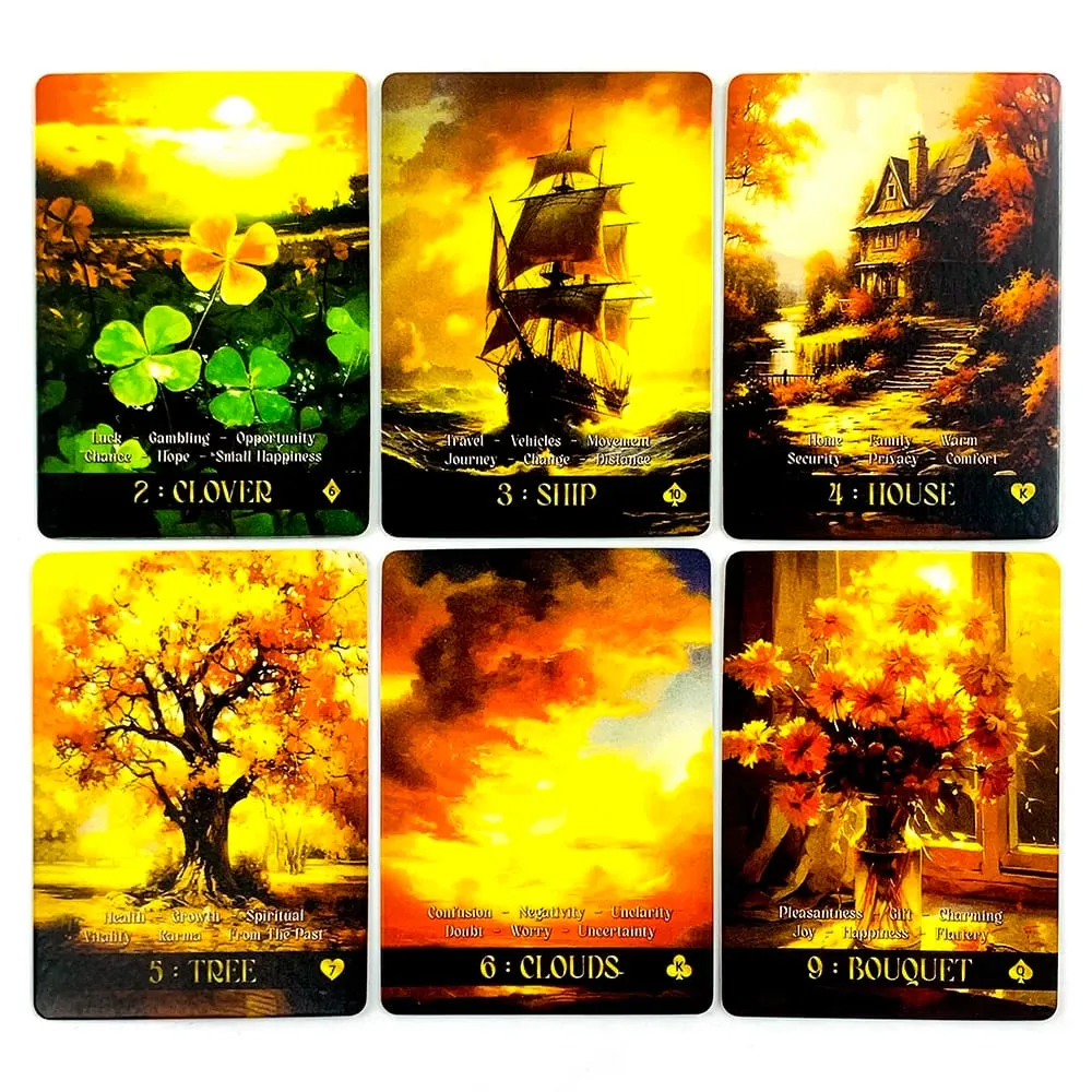 8.8*6.3cm 36 Oracle Cards Game Fortune Telling & Spiritual Growth Cards For Fate Divination Meditation & Party Games