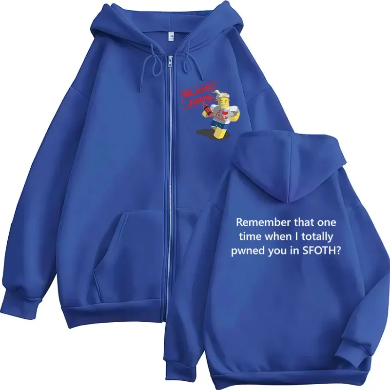 Funny Blame John Meme Zipper Hoodie Shedletsky Forsaken Fashion Autumn/Winter Sweatshirt Men Women Casual Oversized Coats Hoody