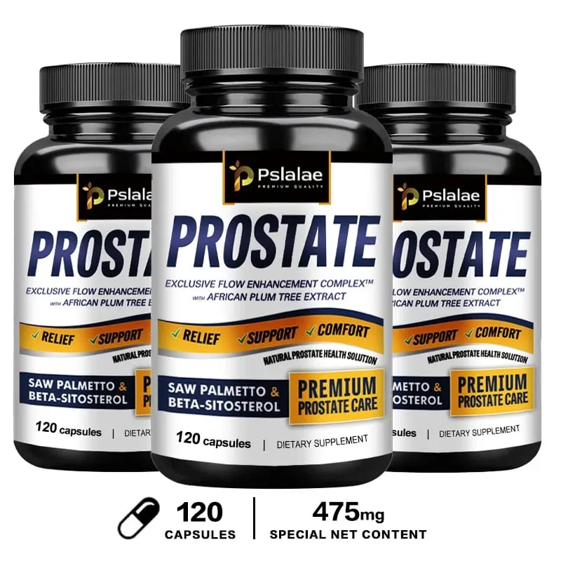 Prostate 3-Pack Saw Palmetto and Beta Sitosterol Supplements Healthy Support Size Supports Urinary Relief and Bladder Control