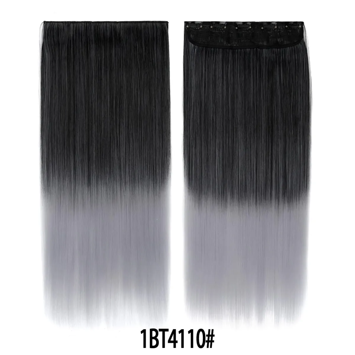 Jeedou Rainbow Hairpieces Clip In Hair Extension One Piece With 5Clips Ombre Color Straight Hair Wig For Girls Halloween Cosplay