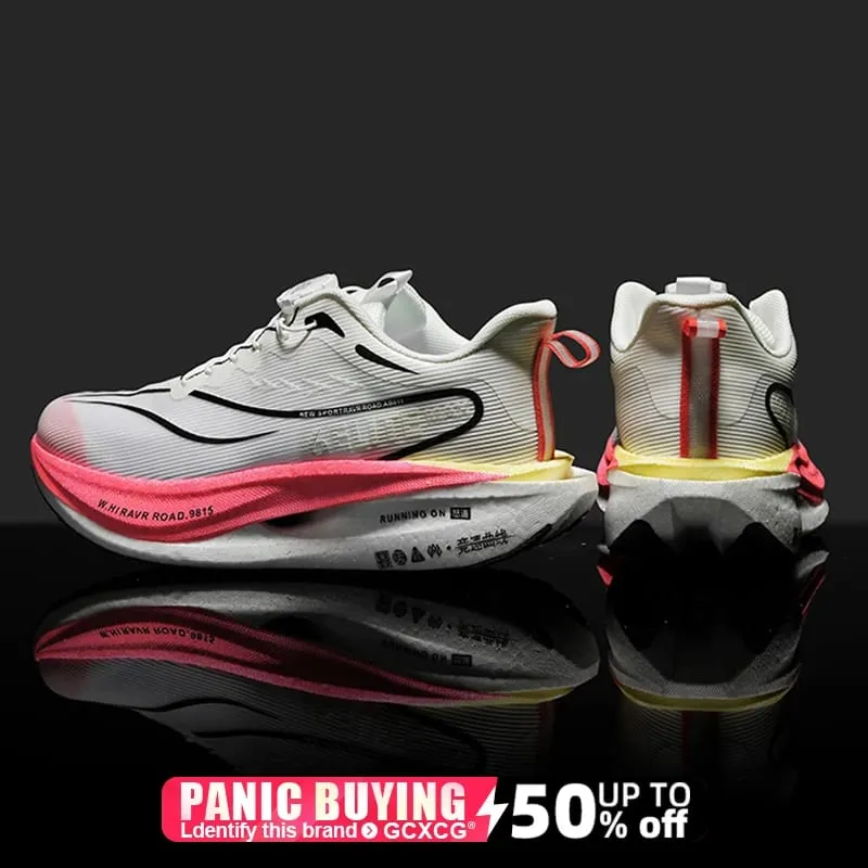 Men Running Shoes Carbon Board Speciality Marathon Sports Breathable Lightweight Women's Comfortable Athletic Nonskid Sneakers
