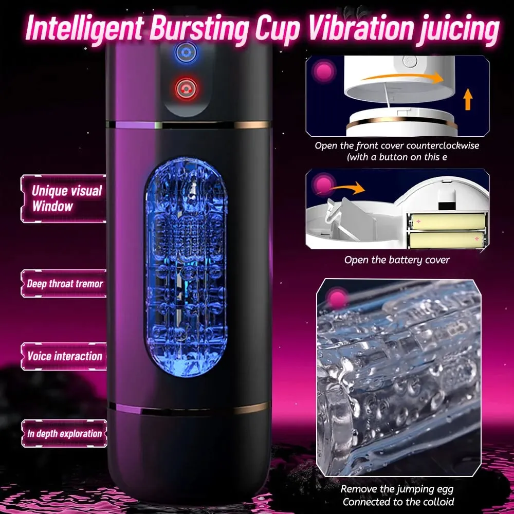 Sexleksak för män Man Onani Cup Herr Onani Ficka Pussy Automatisk Intelligent Röst Penis Träning Vibrator Avsugning Sex Maskiner Glans Trainer