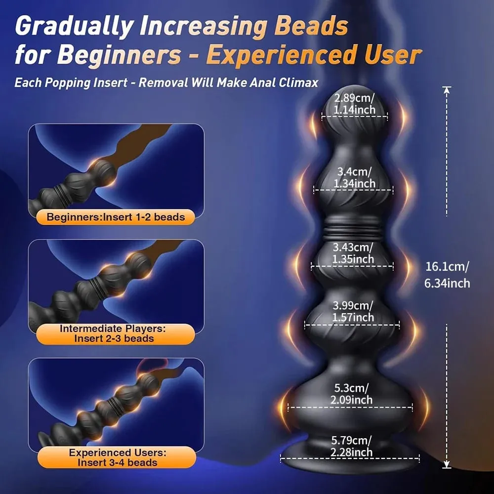 Thrusting Anal Beads for Men Prostate Massager Women Butt Plug Anal Vibrator Anal Balls Silicone Masturbator Adult Sex Toy