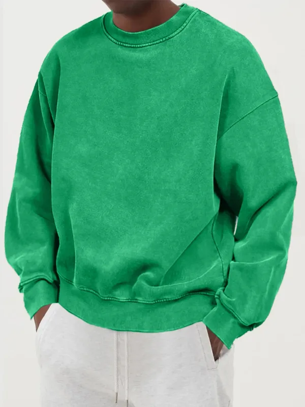Vintage Solid Sweatshirts Male Washed Cotton Sportswear Warm Autumn Pullovers Casual Comfy Hoodie Fashion Oversized Streetwers