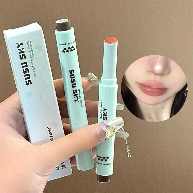Jelly Solid Lip Gloss Mirror Orange Red Moisturizing Watery Colored Lip Balm Non-stain Cup Long Lasting Plumping Lipstick Makeup