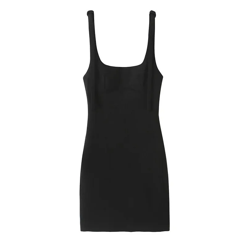 Willshela Women Fashion Solid Lace Up Backless Zipper Mini Dress Vintage Straps Square Collar Female Chic Lady Dresses