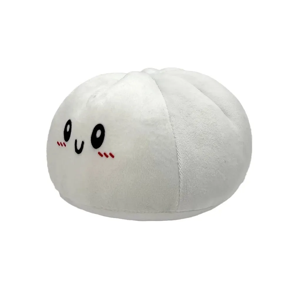 Kawaii Steamed Bun Plush Pillow 20×17cm Cute Smiling Baozi Stuffed Toy Soft Food Shape Cushion Home Decor Birthday Gift for Kids