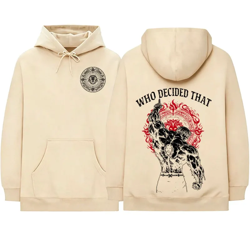 Anime The Seven Deadly Sins Escanor Manga Hoodies Men's Women Clothing Fashion Fleece Long Sleeves Hooded Sweatshirts Streetwear