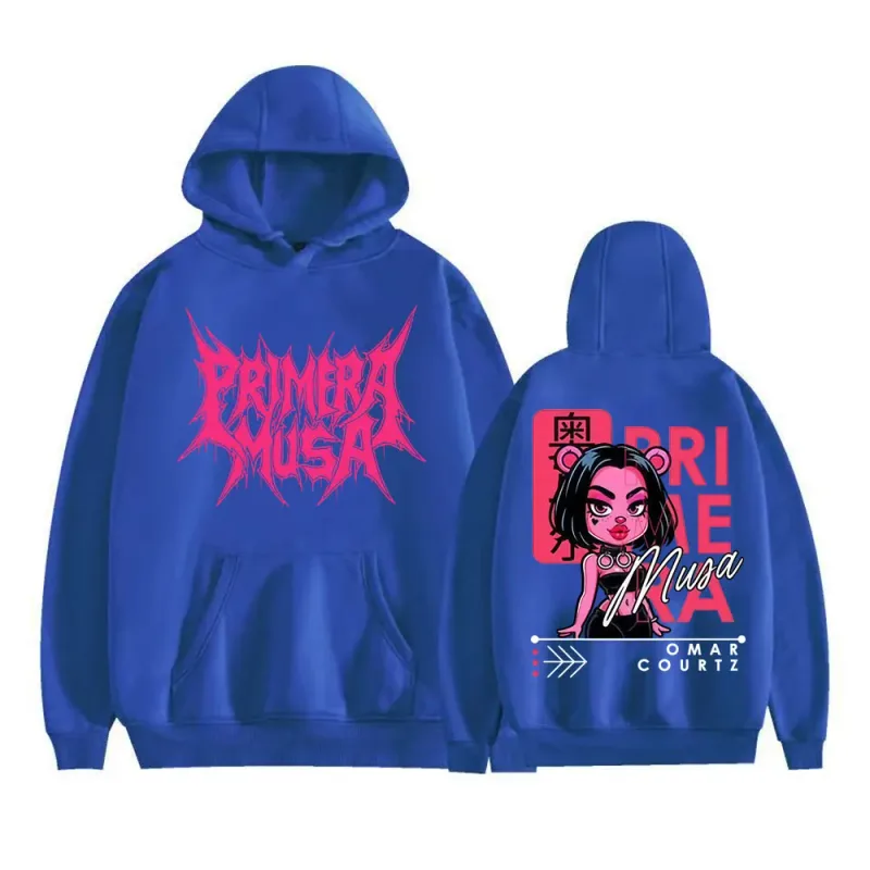 Omar Courtz Primera Musa 2025 World Tour Hoodies Men Women Vintage Hip Hop Streetwear Sweatshirts High Quality Fleece Pullovers