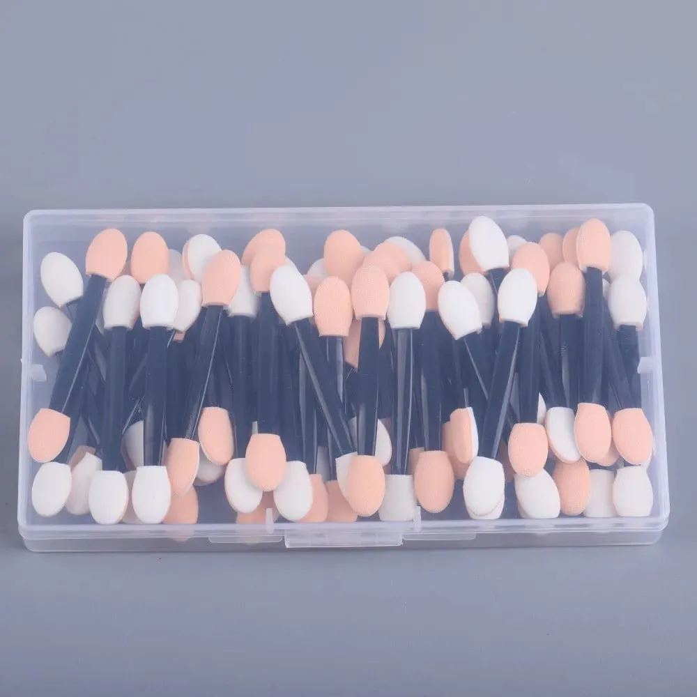 50/100/200/300/500PCS Dual Sides Eye Shadow Sponge Applicators with Container Length Eyeshadow Brushes Makeup Applicator