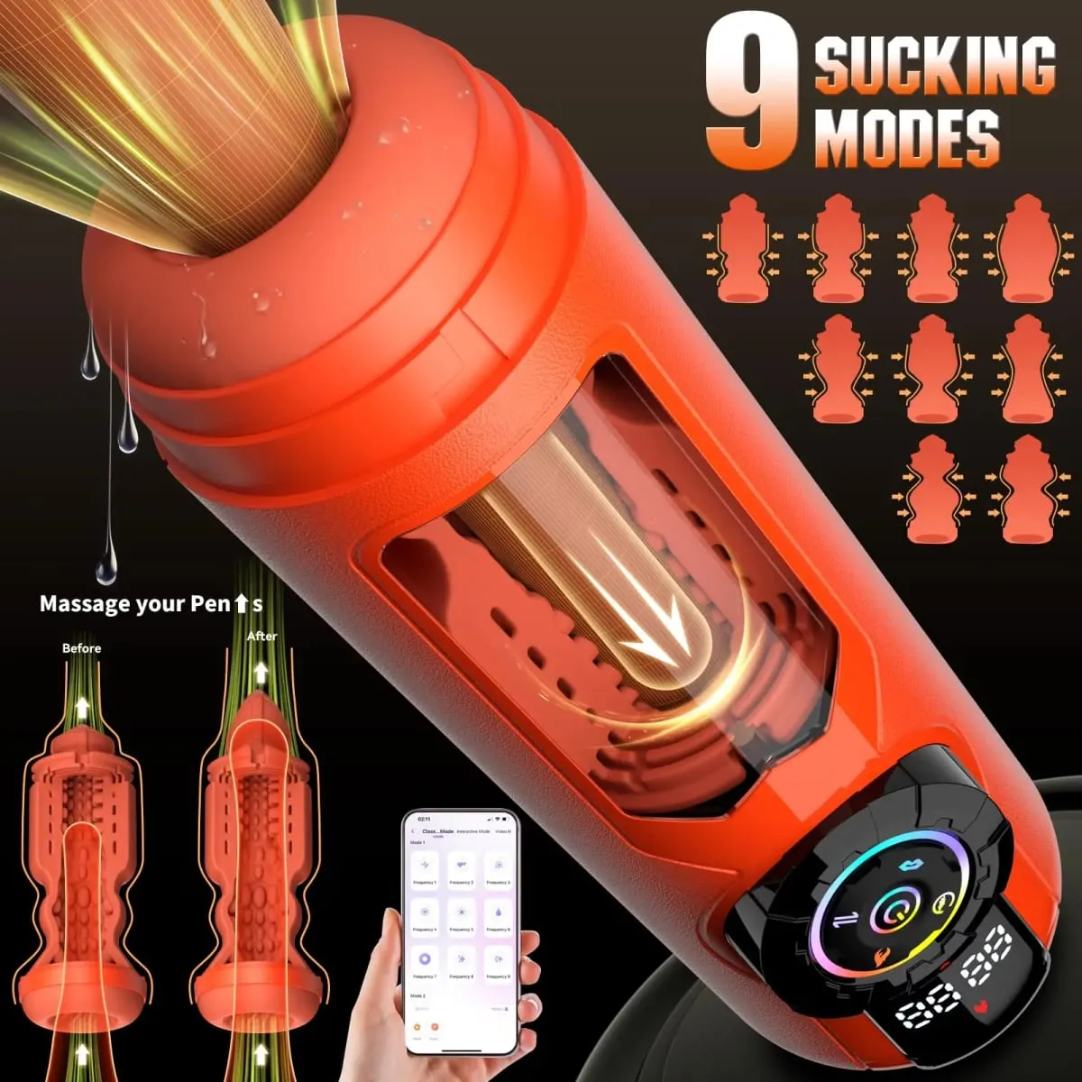 APP Controls Mens Automatic Sucking Masturbator Cup Vibration Thrusting Penis Trainer Pocket Pussy Cocks Stimulator Male Sex Toy