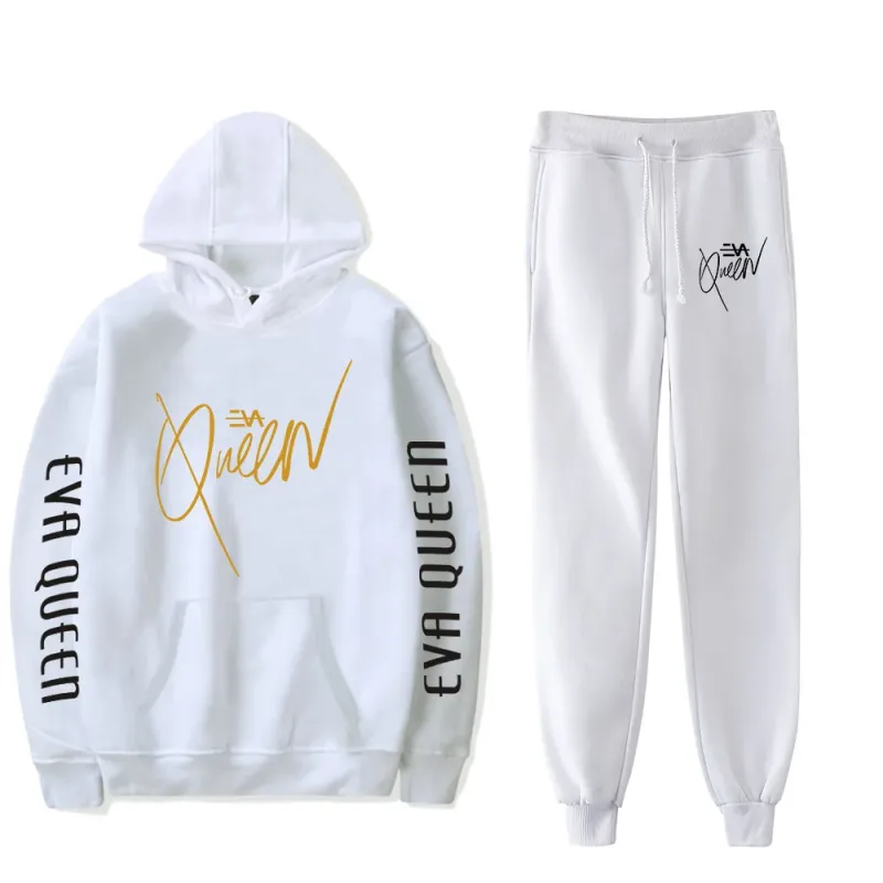Hip Hop Comfortabel Eva Queen Print Sweatshirt Joggingbroek Pak Hoodies + Broek Pak Jongens/Meisjes 2 Delige Set Kleding