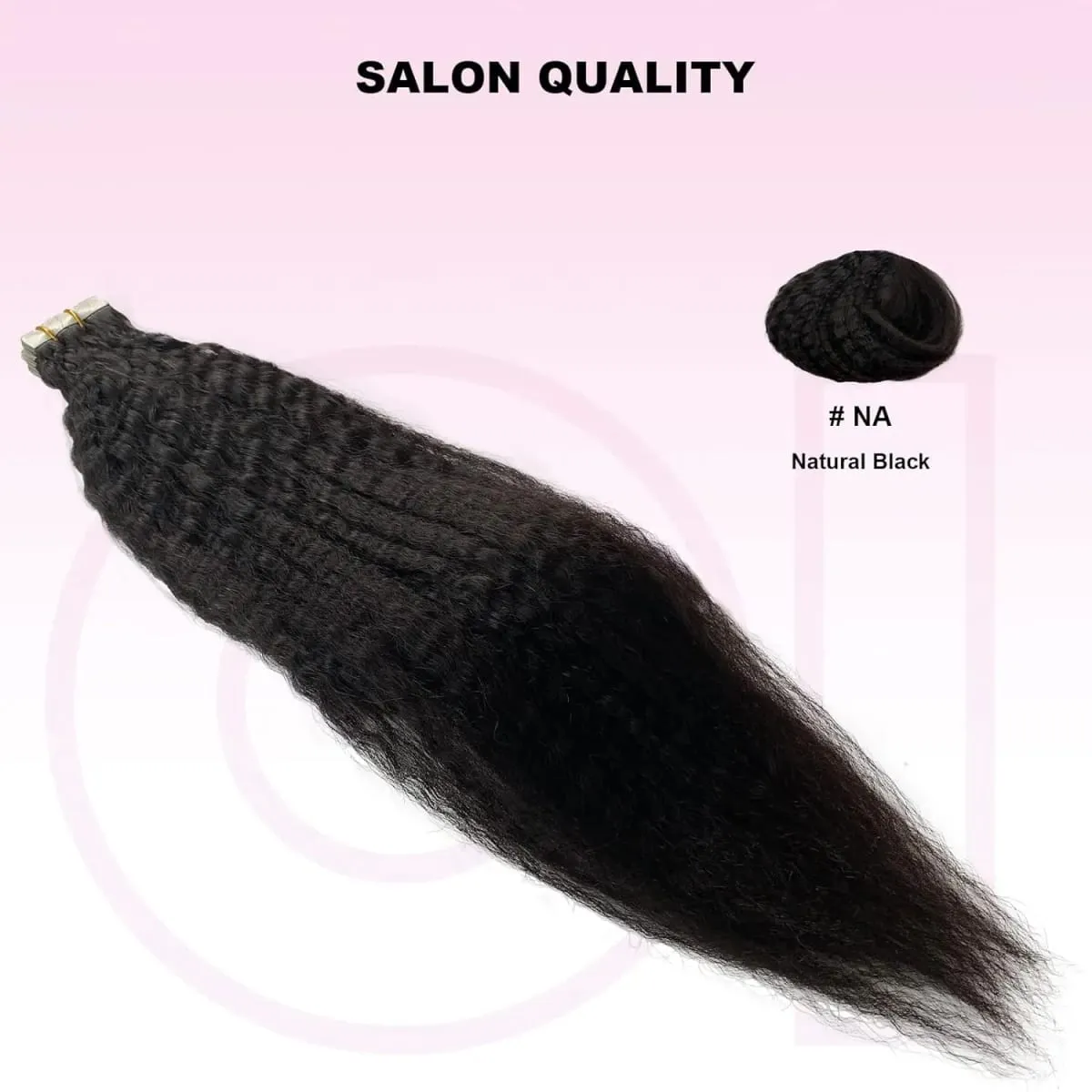 24 26 Inch Kinky Straight Tape In Extensions Brazilian 100% Human Hair 50G/20Pcs Natural Black Seamless Full Head Yaki Tape ins