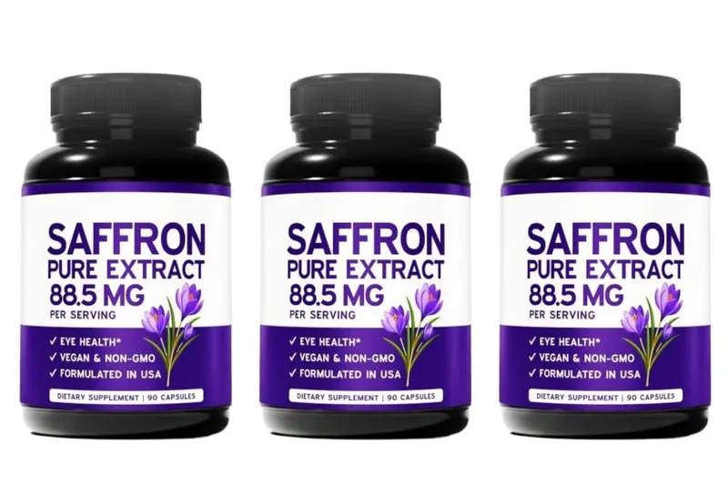 Saffron Extract Capsules 90 Count for Mood Energy and Eye Health Support Vegan Non GMO Gluten Free Dietary Supplement