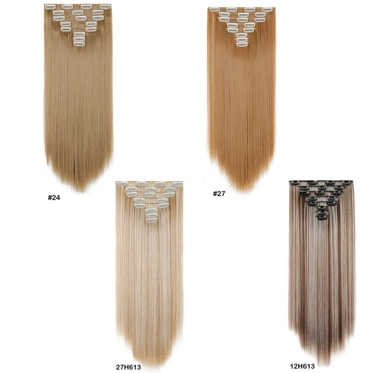 22Inch Long Straight Wavy Hair Extension 8Pcs/Set 17 Clips High Tempreture Synthetic Hairpiece Clip In Hair Extensions Cosplay