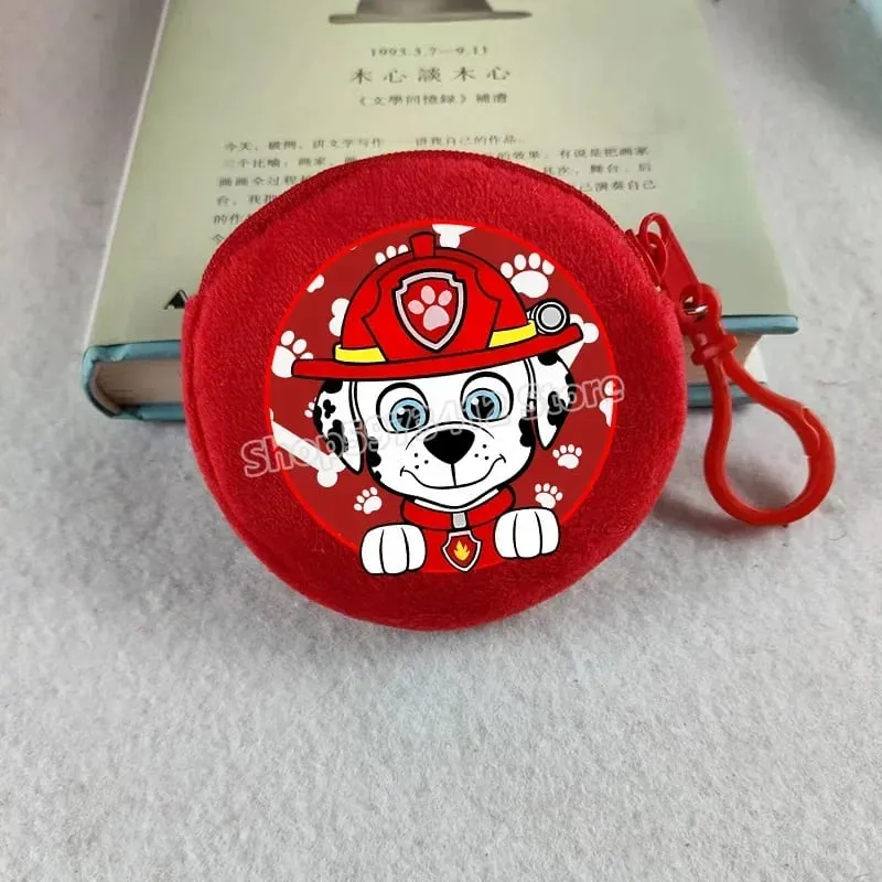 Paw Patrols Round Wallet Cute Keychain Bag Printing Coin Zipper Purse Anime Small Change Bags Convenient Mini Storage Pouch Gift