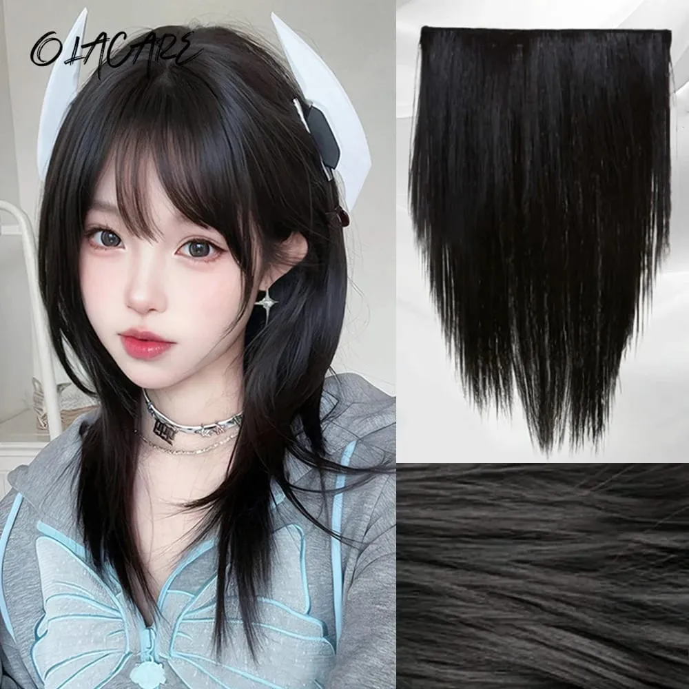 12Inch Synthetic Long Straight Layered U-Shaped Clip-in Hair Extension BB Clip Heat Resistant Hairpiece for Women — image 2
