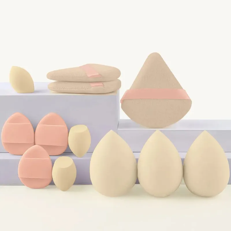 12Pieces Portable Makeup Sponge Set Portable Foundation Cosmetic Puff for Face Concealer Mixing Beauty Sponge Liquid Cream Power