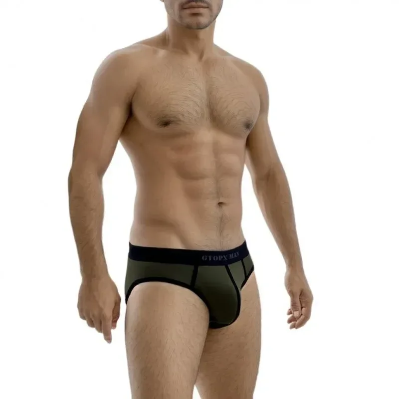 Sexy Men Underwear U Convex Pouch Single-layer Cotton Briefs para sa Mga Lalaki