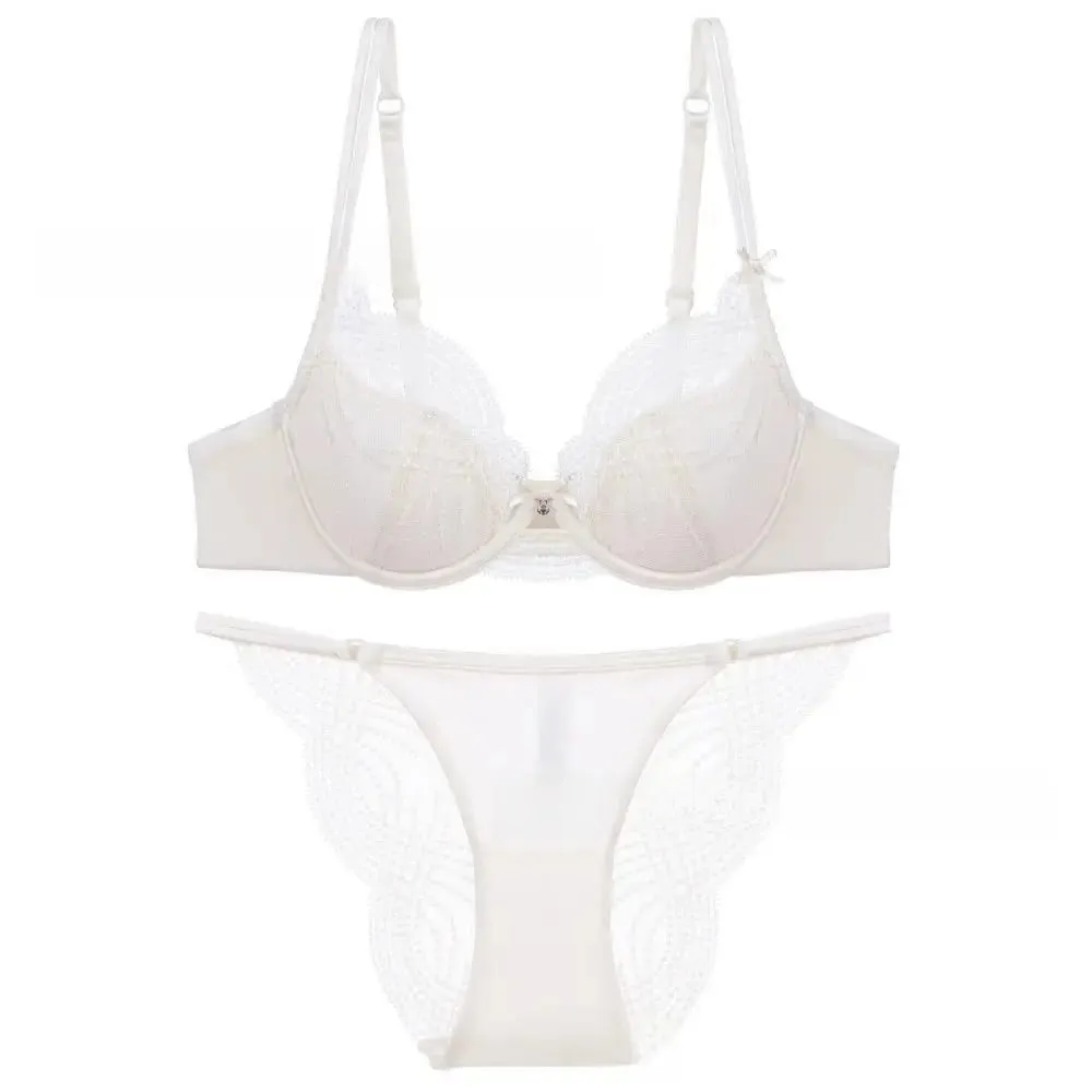 Hollow Thin Cup σετ γυναικείων εσωρούχων Μεταξωτό σατέν γαλλικού τύπου Push Up Σετ σουτιέν χωρίς ραφές κέντημα δαντέλας Γυναικεία εσώρουχα εσώρουχα