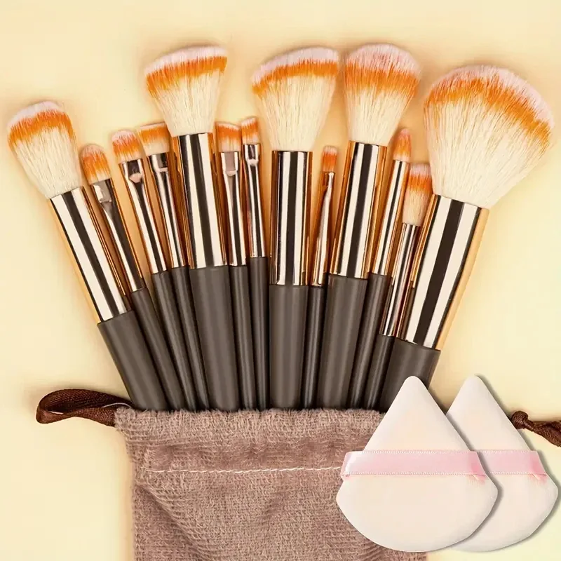 13Pcs Makeup Brushes Tool Set Cosmetic Powder Eye Shadow Foundation Blush Blending Beauty Make Up Brush For Makeup Starters Gift