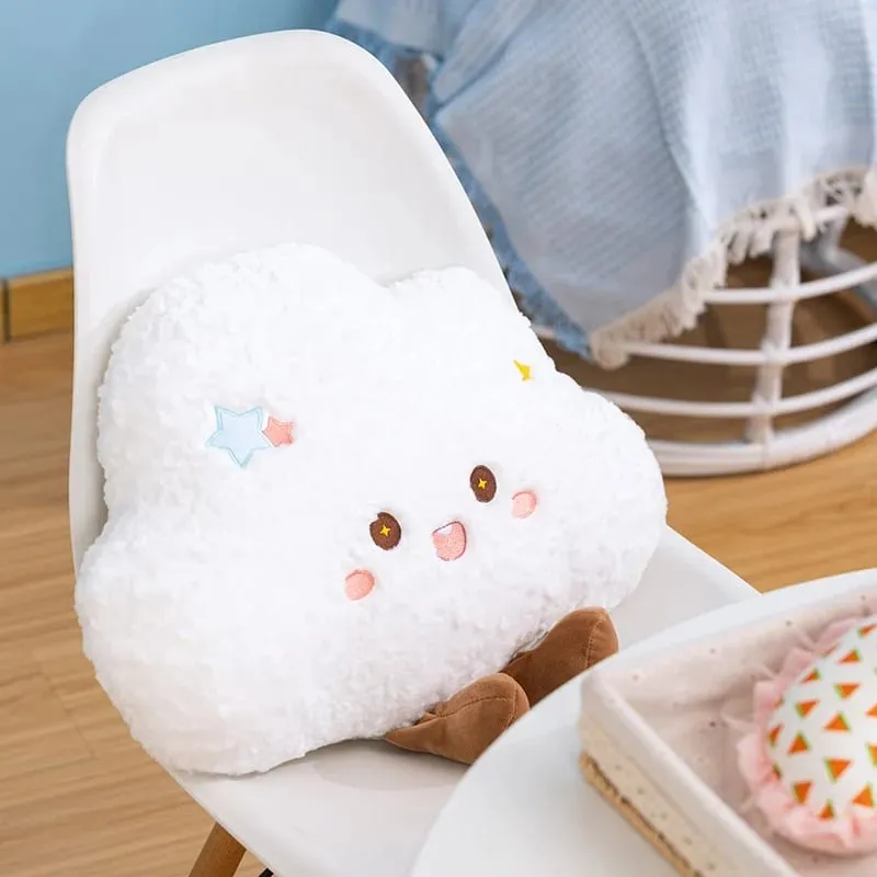 귀여운 만화 무지개 구름 베개 Kawaii 박제 베개 부드러운 필링 홈 오피스 자동차 잠자는 베개 등받이 좋은 선물