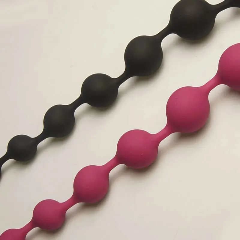 Silicone Anal Beads Sex Toys 10 Increasing Size Balls Anus Butt Plug Analplug Buttplug Butplug With Easy Pull Loop Handle