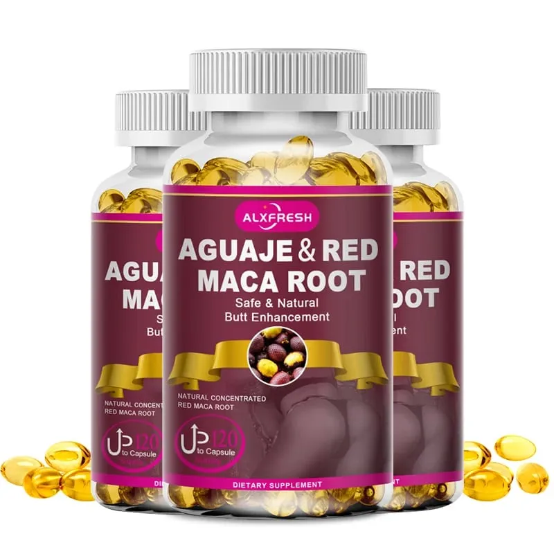 Alexfresh Aguaje Biologico con Estratto di Radice di Maca Rossa - Dose da 1000 mg - Cura dei Glutei per le Donne - Estratto Potente