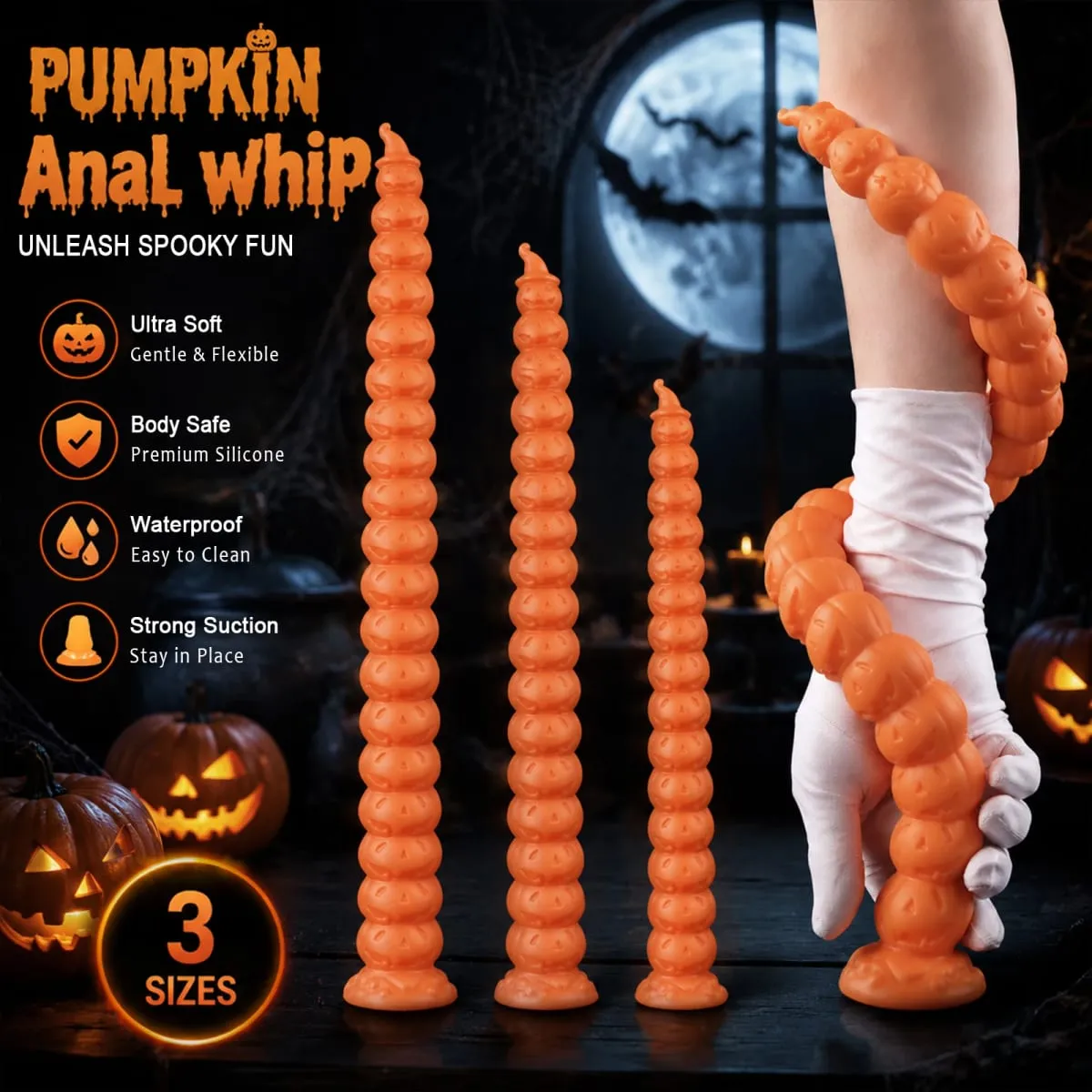Long 55cm Butt Plug Pumpkin Dildo Deep Anal Whip Soft Anal Plug Adult Sex Toys Monster Dilator Dildo Anal Stimulator Sex Product