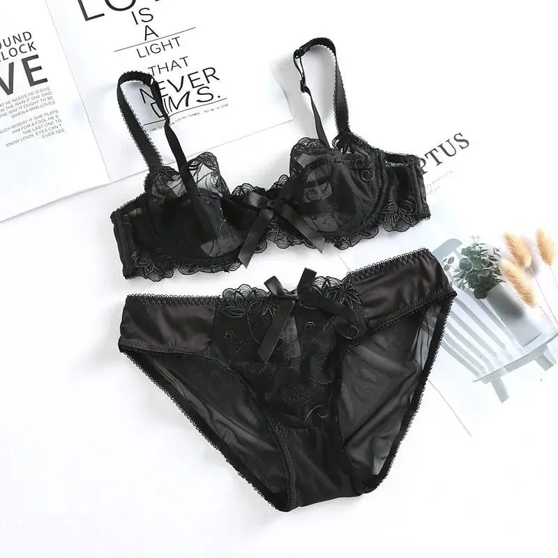 high quality sexy women bras and brief two piece set push up A B C D cup wire summer lingerie underwear pink purple white