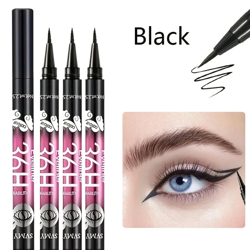 3pcs/5pcs Waterproof Black Eyeliner Pencils-Smudge-Proof Long-Lasting &Beginner-Friendly Eye Makeup