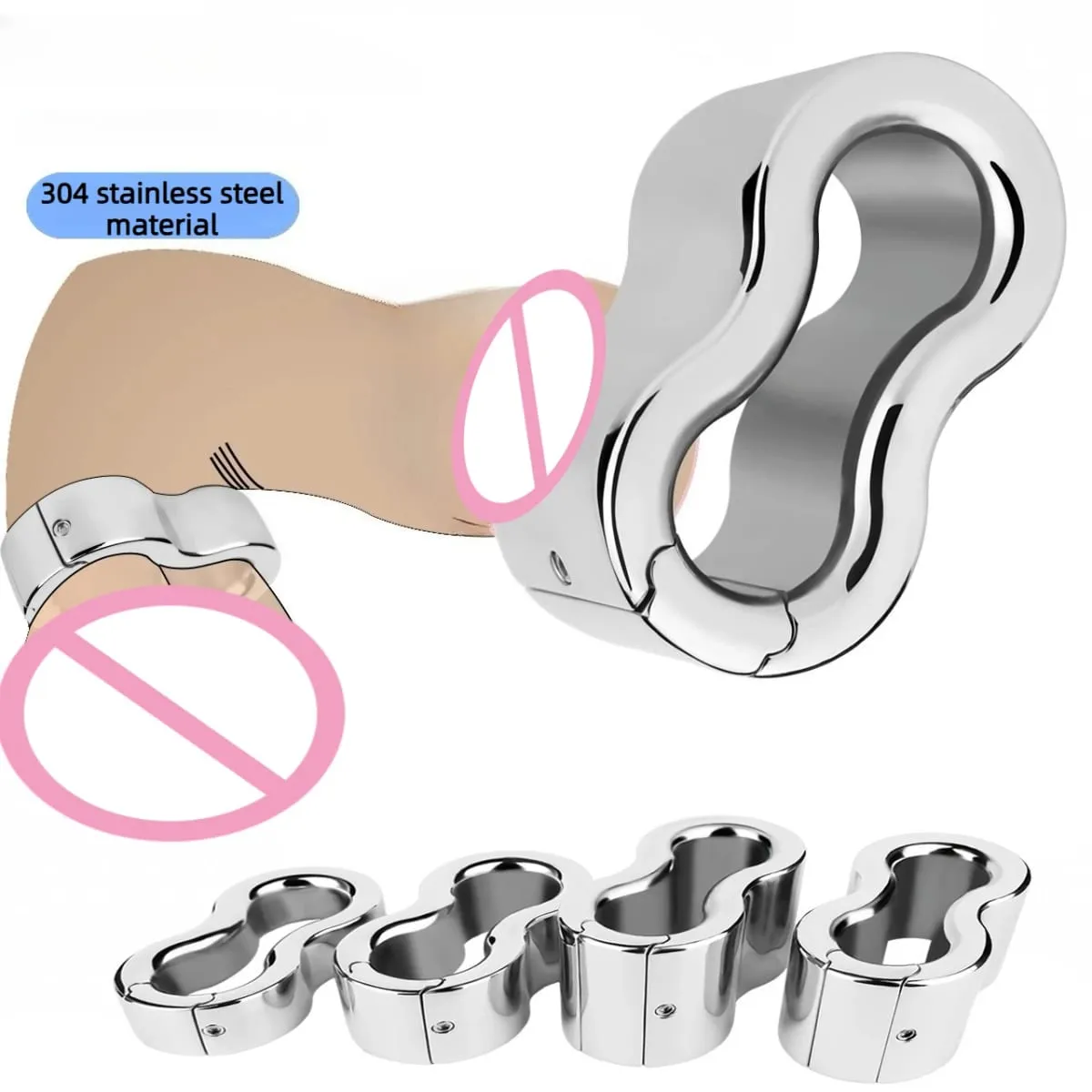 Stainless Steel Weighted Scrotal Ball Ring Metal Penis Lock Ring Scrotum Stretcher Male BDSM Bondage Sex Toy
