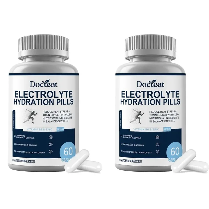 Electrolyte Hydration Capsules with Vitamin B6 & Zinc for Hydration Endurance & Muscle Recovery Support 60 Capsules