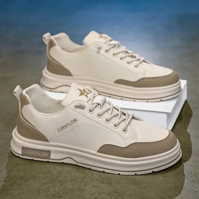 Spring Summer Men Sneakers Breathable Casual Board Shoes Platform Chunky Slip-On Lightweight Walking Footwear Trendy Male