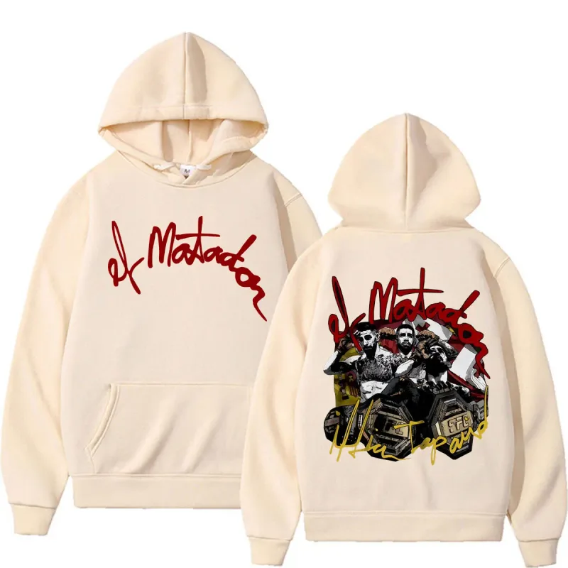 El Matador Ilia Topuria Violence Aesthetic Sweatshirts Men's Clothing Harajuku High Street Hooded Fleece Casual Oversized Hoodie