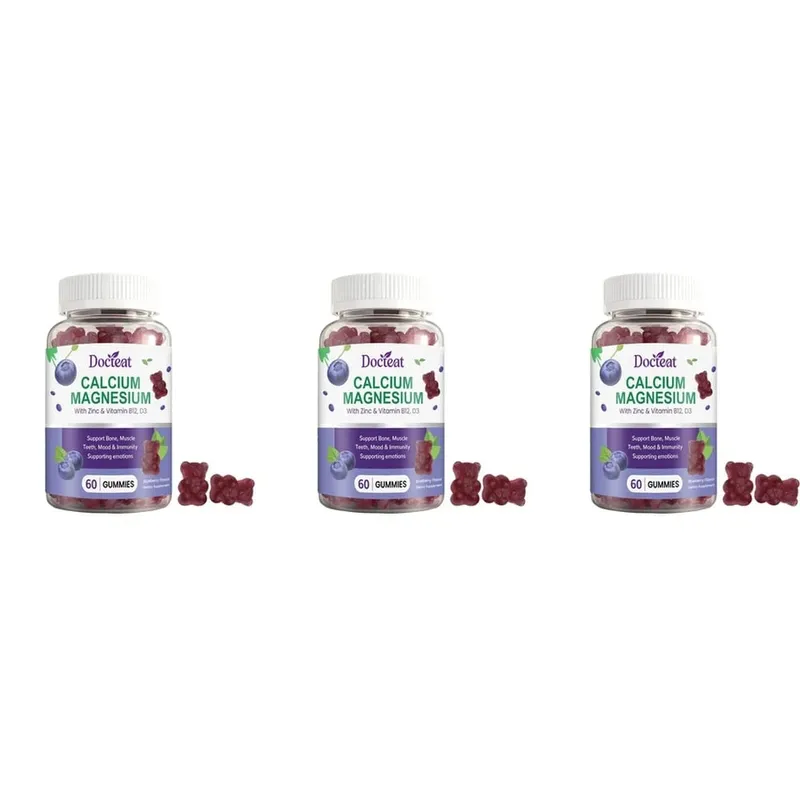 Calcium Magnesium Gummies with Zinc and Vitamins D3 B12 and B6 for Bone Teeth Mood & Immunity Support 60 Gummies