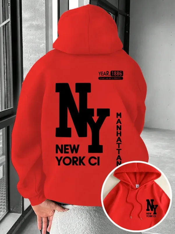 New Men's Autumn Fashion Letter Printed Soft and Comfortable Hoodie Outdoor Street Style Clothing