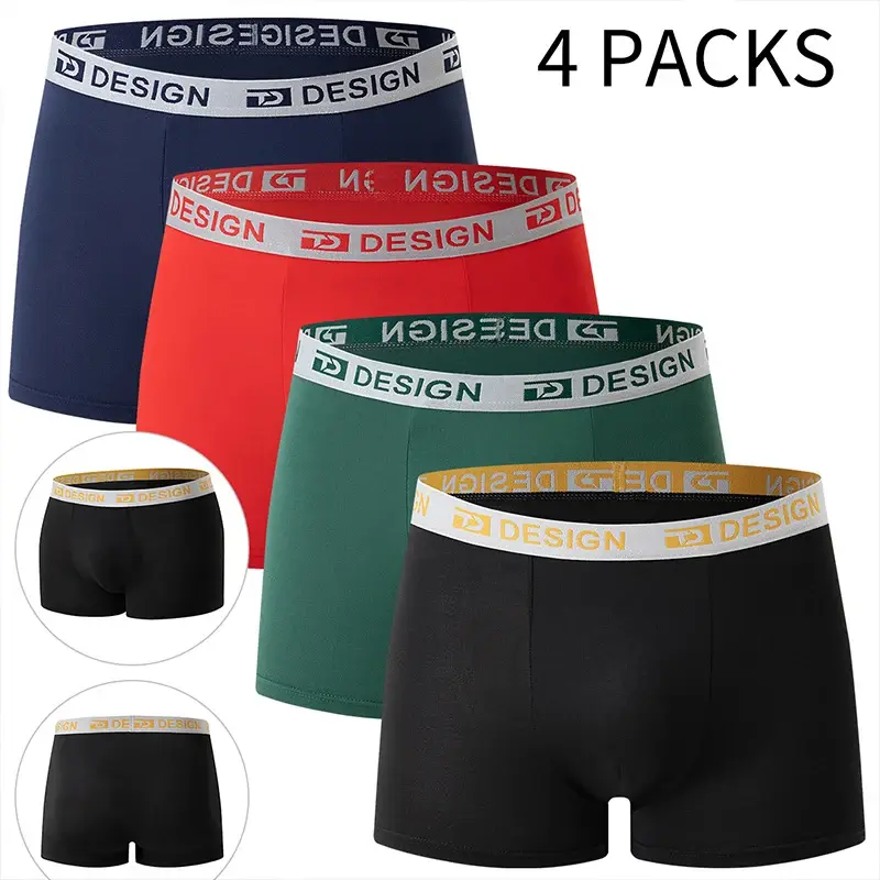 4-Piece Four Seasons Men's Four Corners Quick Drying Comfortable Multi Color Fashion Sports Shorts Casual Home — image 1