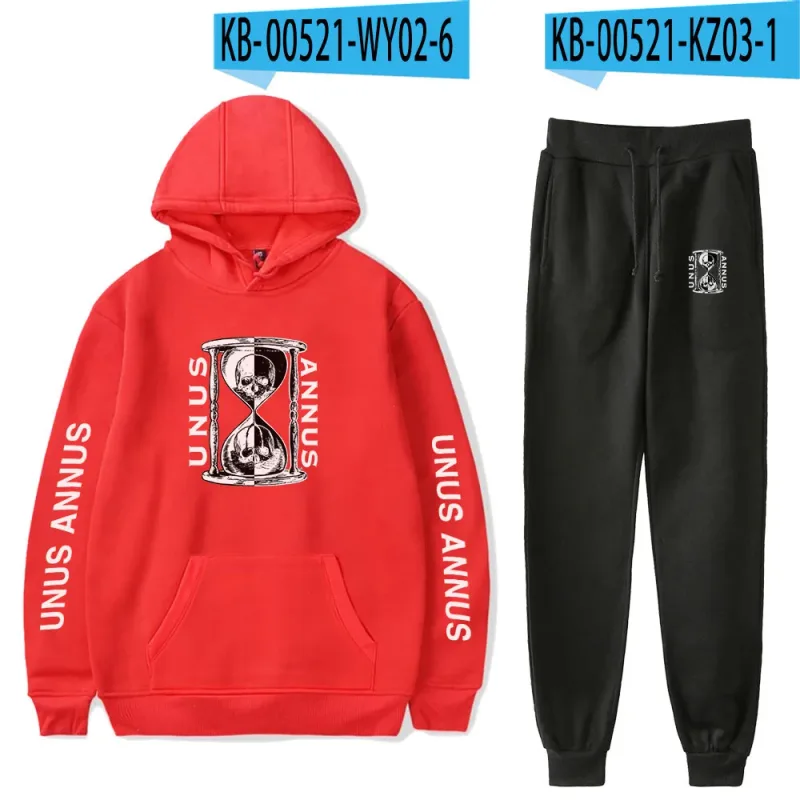 Popular Comfortable Unus Annus Print Sweatshirt Sweatpants Suit Hoodies+ Trousers Suit Boys/Girls 2 Piece Set Clothes