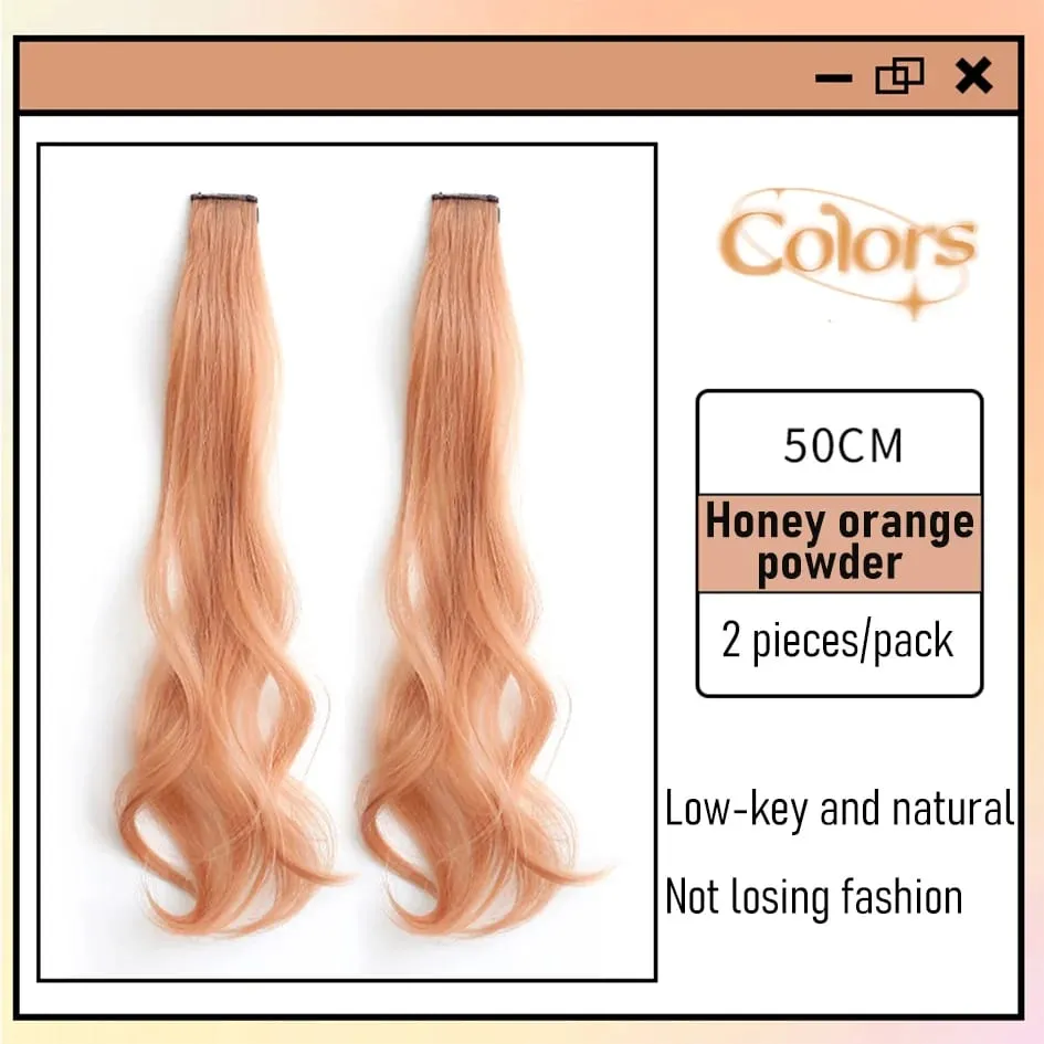 Sintetikong 2 Piraso/Set 50cm May Kulay na Curly na Mga Extension ng Buhok na Water Wave Pink/Blue/Purple Halloween/Christmas Wig