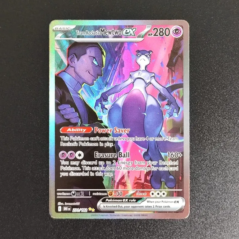 Proxy PKM Card English Rocket Mewtwo MEW GX EX Vmax TCG Collection Trading Card Game