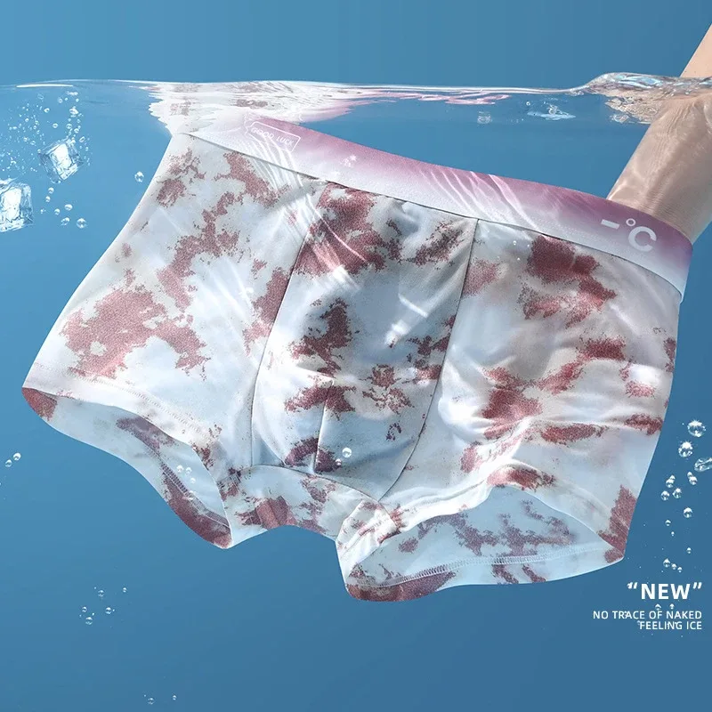 1Pcs Boxer Shorts männer Eis Seide Unterwäsche Männliche Unterhose Atmungsaktiv Sexy Dünne Höschen U Konvexen Dessous Großhandel Viele l-6XL