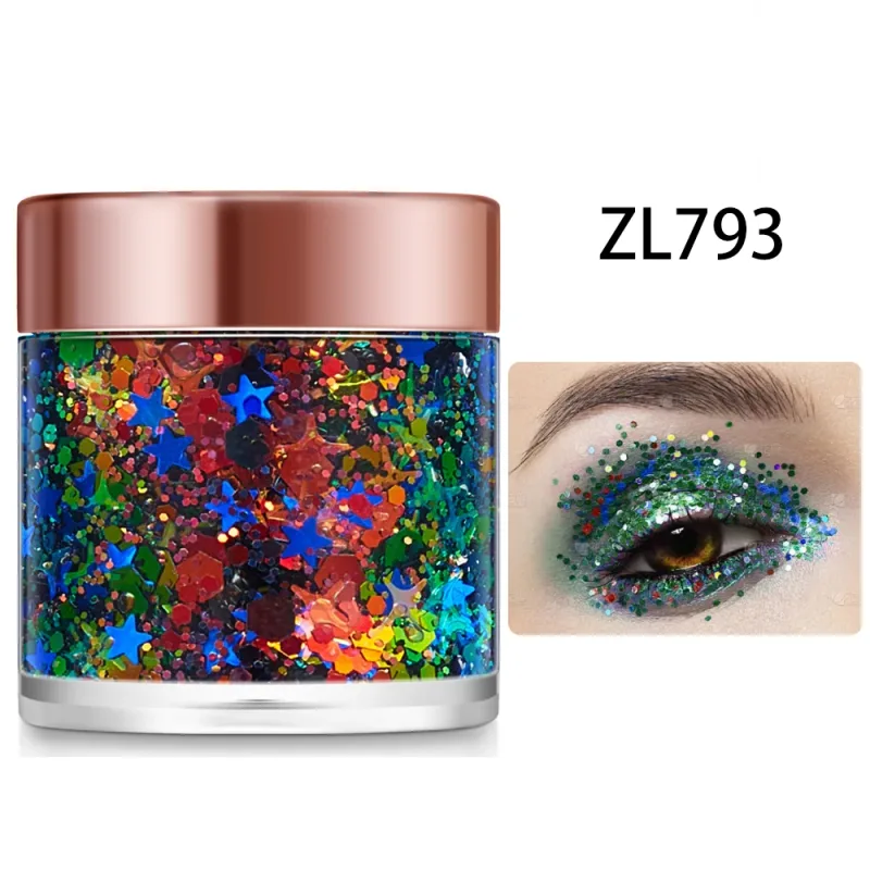 Chameleon Glitter Gel Sequins for Eye & Body Hair Makeup Bright Pearl Sequins Shimmer Face Shiny Decorations DIY Art & Parties