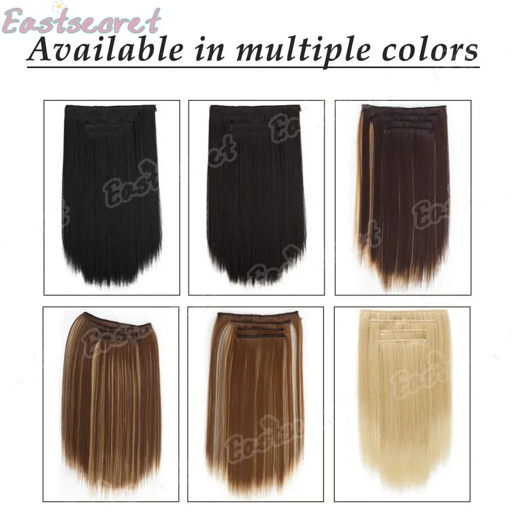 4pcs 14Inch Synthetic Clip-in Hair Extension Short Straight Soft Invisible Brown Blonde Hairpiece for Women