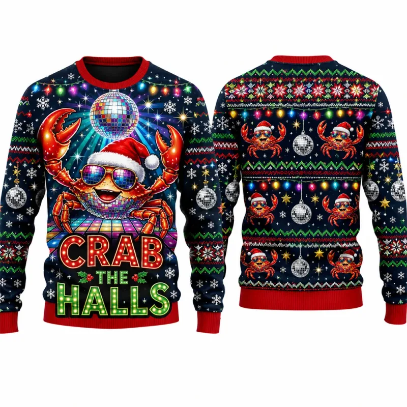 Goaty And Bright Christmas Sweatshirt Funny Goat 3D Printed Crewneck Long Sleeve Unisex Ugly Xmas Sweater Holiday Party Pullover