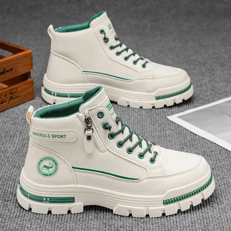 Men's Workwear High-Top Boots | Non-Slip Lace-Up Outdoor Sneakers