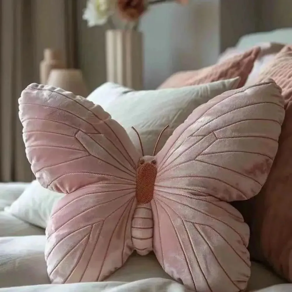 New Cute Butterfly Pillow Fashion Soft Toy Throwing Pad Christmas Gifts Girl Pink Toy Bedhead Pillow