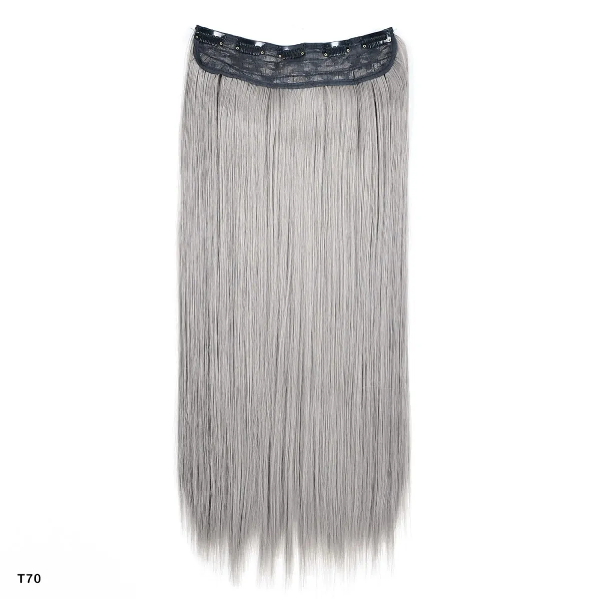 Zolin Clip in Hair Extension One Piece Long Straight Hair Black Gray Color Synthetic Hairpieces For Women Cosplay Use