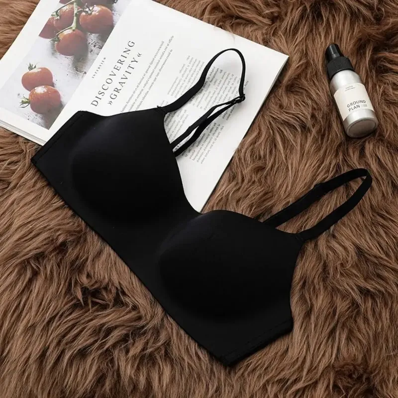 Soft Comfort Wireless Bra Breathable Fabric Thin Cup Push Up Bra Elastic Material Gathered Design Seamless Bra Women's Underwear